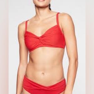 Athleta Twist Up Bikini Top Red Womens 36D/DD